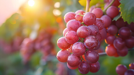  fresh grapes on a vine
