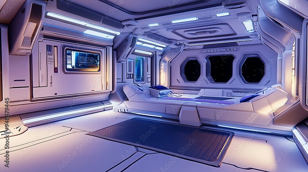Poster digital space habitat: live in a virtual colony with interactive features.