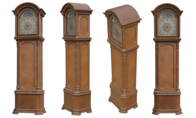 set of vintage grandfather clock cut out 