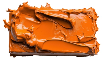 PNG Orange paint blob on white surface