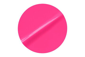 Separate shiny pink circle stickers on transparent background.