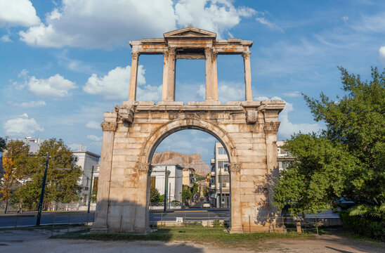 The Hadrian's Arch view in Athens