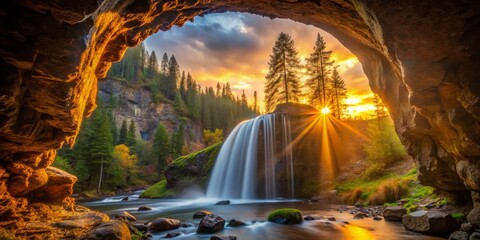 In the soft, golden hour of evening, Window Falls becomes a mystical portal, beckoning adventurers to enter its dreamlike realm.