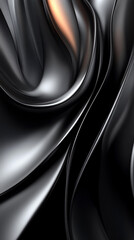 Fototapeta premium Abstract 3D black background with sleek, curved shapes and shadows, creating a modern and sophisticated visual effect