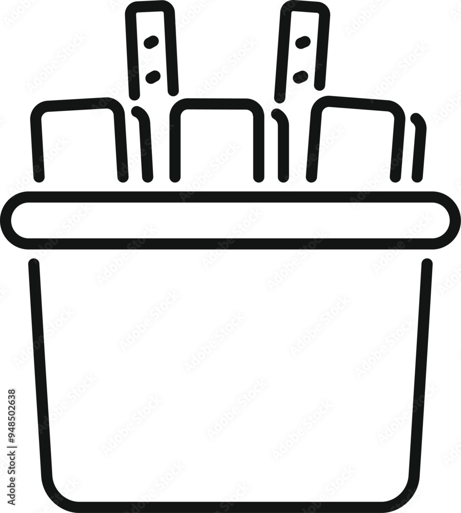 Aufkleber this vector icon of a container overflowing with french fries is perfect for projects related to fas
