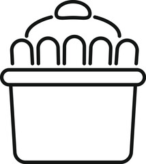 Simple line vector icon representing a box of french fries, a classic fast food item, perfect for menus and restaurant branding