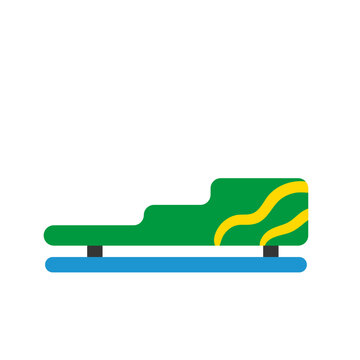 green sled with yellow wave design clip art preview