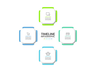 Business infographic template. Concept cycle with 4 icons and options.