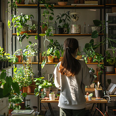 Freshman Bringing Nature Indoors: Decorating Dorm Room with Plants and Greenery