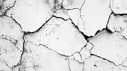 Obraz premium a black and white vintage of cracked concrete scribble effect, old wall background crack vector, grunge texture, Fractured texture ground generative ai