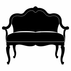Upholstered bench Black silhouette