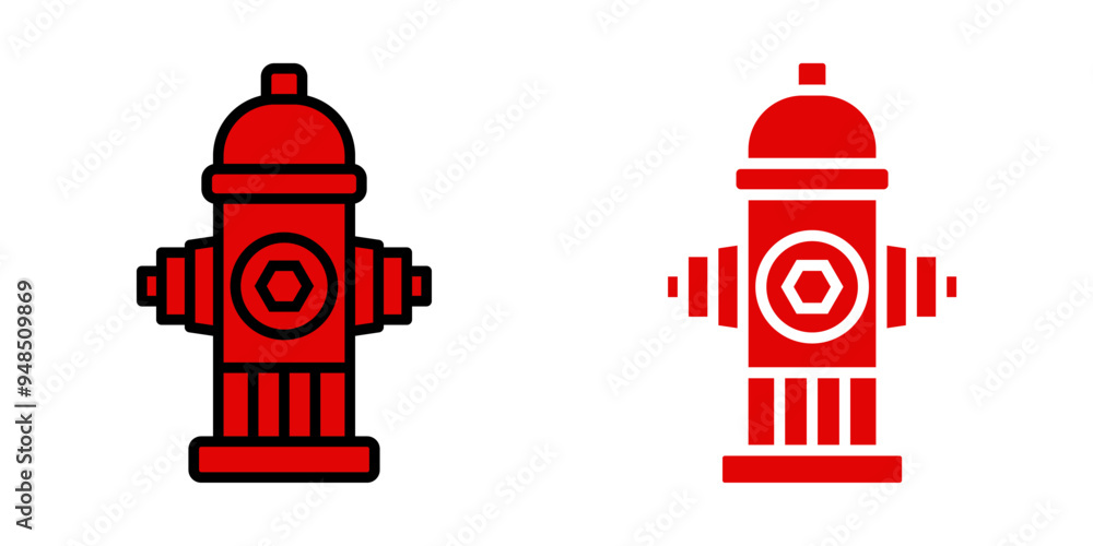 Poster set of hydrant icons. for mobile concept and web design. vector illustration on white background