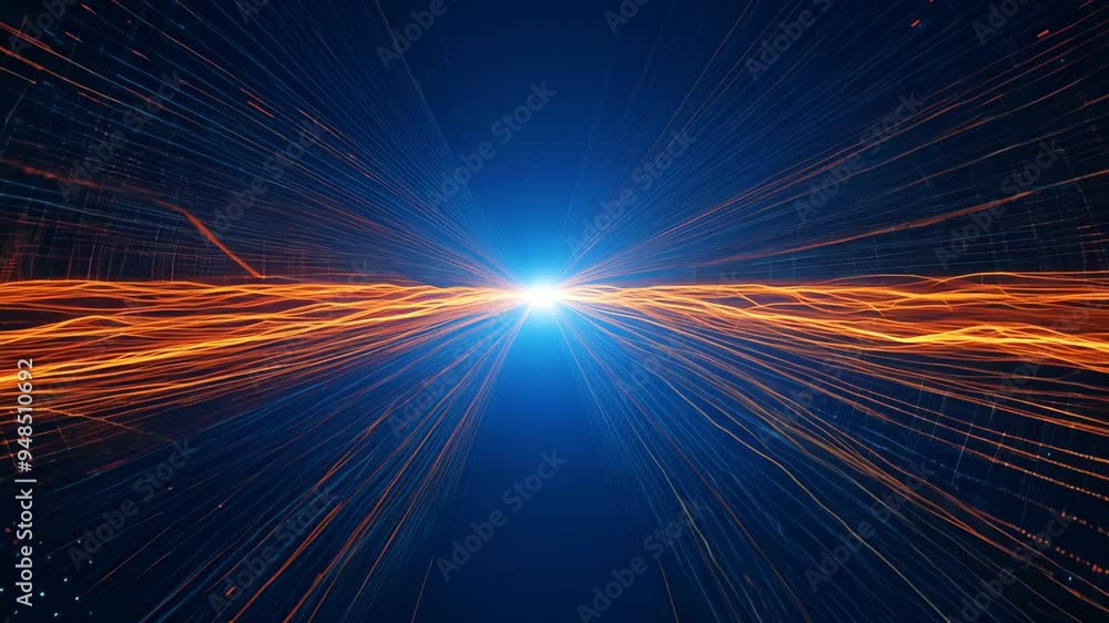 Aufkleber an abstract representation of radiant light or energy emerging from a central point, with dynamic li