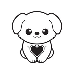 Fototapeta premium Cute Kawaii Valentine cat