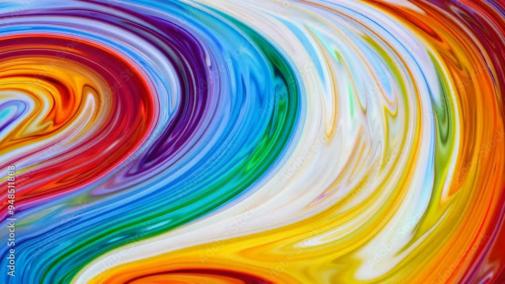Poster abstract a lively array of colorful swirls and fluid patterns. vivid reds, blues, greens, yellows, a