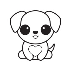 Obraz premium Cute Kawaii Valentine cat