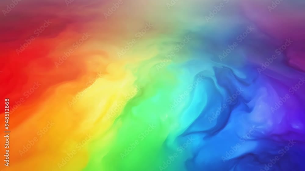 Poster a vivid gradient of rainbow colors flowing seamlessly from red to purple. its fluid texture creates 