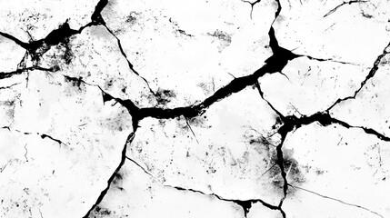 a black and white vintage of cracked concrete scribble effect, old wall background crack vector, grunge texture, Fractured texture ground generative ai