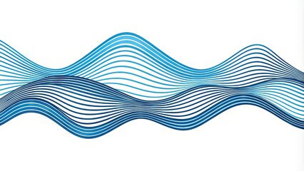 Minimalist illustration of a wavy line drawing in bold blue strokes on a white background, evoking a sense of simplicity and oceanic movement.