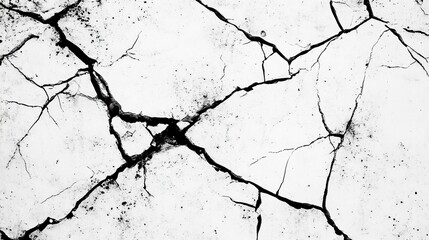 a black and white vintage of cracked concrete scribble effect, old wall background crack vector, grunge texture, Fractured texture ground generative ai