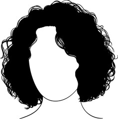 Curly hair shoulder length girl avatar vector isolated	