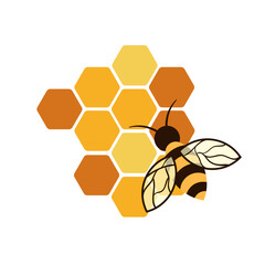 Honey Pot Elements Bee on Honeycomb