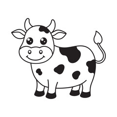 cow cartoon isolated on white