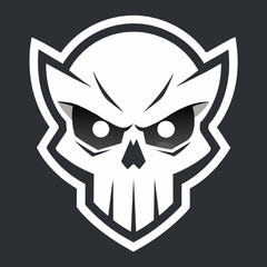 Skull Logo Vector Art on White Background
