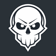 Skull Logo Vector Art on White Background