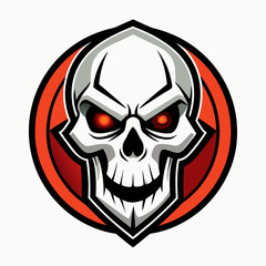 Skull Logo Vector Art on White Background