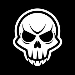 Skull Logo Vector Art on White Background