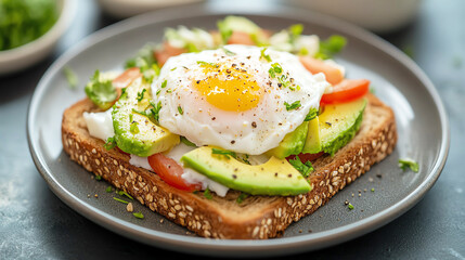 High-angle view of a diabetic-friendly breakfast