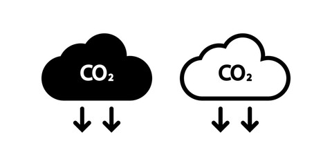 co2 emissions icon set. flat illustration of vector icon on white background