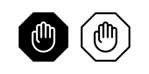 Stop icon set. flat illustration of vector icon on white background