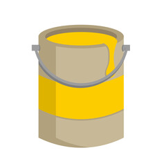Building Tools and Materials Yellow Wall Paint Bucket