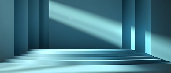 Obraz premium Abstract Minimalist Blue Steps Product Background