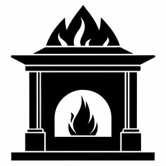 Fireplace Black silhouette