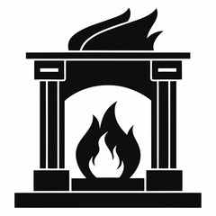 Fireplace Black silhouette