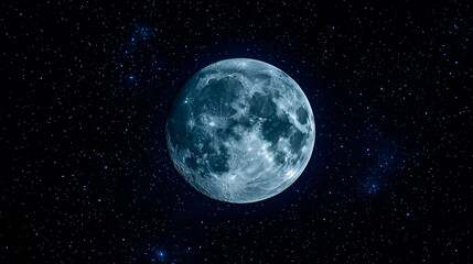 Fototapeta premium Bright Full Moon Illuminated in a Dark Night Sky with Subtle Cloud Accents, Symbolizing Mystery, Nighttime, and Celestial Phenomena