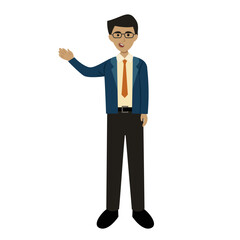 Obraz premium Business Man Character Man Explaining