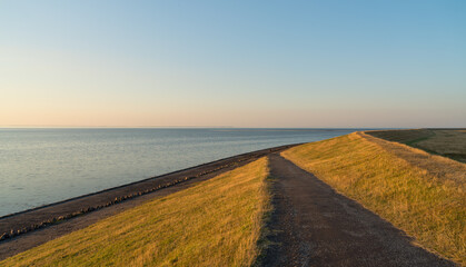 Fototapeta premium Sunset in Utersum on the island of Föhr