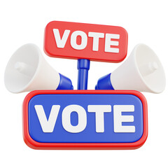 3D Election Campaign Megaphones