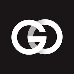 Obraz premium Initial letter GO, uppercase logo, vector illustration.