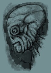 Alien creature, sketch - digital painting © Cubitron