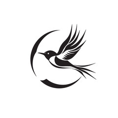 Swallow Bird Logo Vector. Swallow bird Vintage Flying logo business design template vector illustration