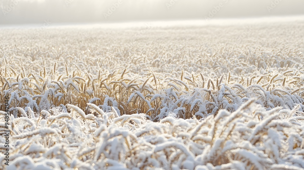Poster 41. **a field of winter wheat covered in a light layer of snow.