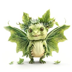 Fototapeta premium Endives 3D fantasy animal cartoon isolated whitebackground