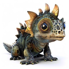 Fototapeta premium Euoplocephalus 3D fantasy animal cartoon isolated whitebackground