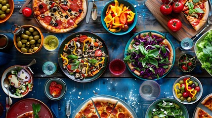 Pizza Party: Pepperoni, Mushroom, and Veggie Pizzas