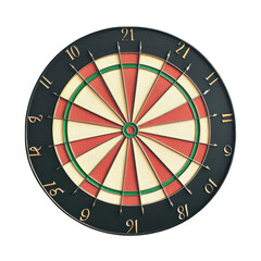 Obraz premium A classic dartboard featuring vibrant colors and clear numbers, perfect for game nights and sports-themed decor.